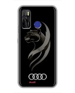 Чехол для TECNO Camon 15 Air с картинкой «Графика — пантера и Audi»