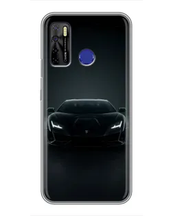 Чохол для TECNO Camon 15 Air з картинкою «Чорний Lamborghini Aventador»