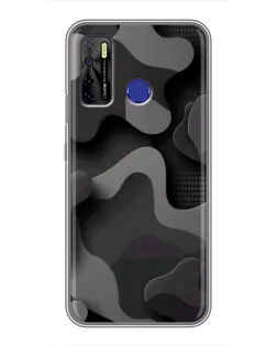 Чохол для TECNO Camon 15 Air з картинкою «Темний абстрактний камуфляж»