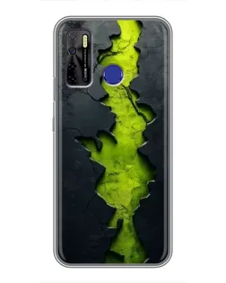Чохол для TECNO Camon 15 Air з картинкою «Салатовий розлом скелі»