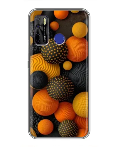 Чохол для TECNO Camon 15 Air з картинкою «Об'ємні помаранчеві сфери»
