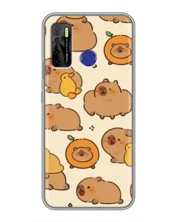 Чохол для TECNO Camon 15 Air з картинкою «Капібари з апельсинами»