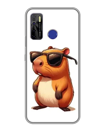 Чехол для TECNO Camon 15 Air с картинкой «Капибара в очках»