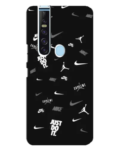Чехол для TECNO Camon 15 Pro с картинкой «Nike Black Pattern»