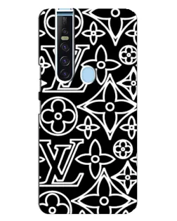 Чехол для TECNO Camon 15 Pro с картинкой «Черно-белый узор LV»