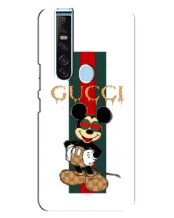 Чехол для TECNO Camon 15 Pro с картинкой «Микки Маус Gucci — полосы»