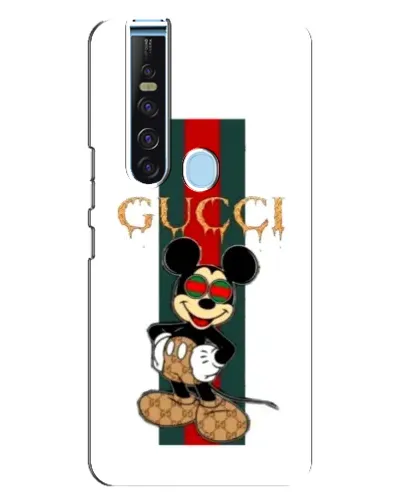 Чехол для TECNO Camon 15 Pro с картинкой «Микки Маус Gucci — полосы»