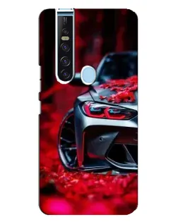 Чехол для TECNO Camon 15 Pro с картинкой «Спортивная BMW и цветы»