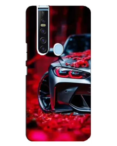 Чехол для TECNO Camon 15 Pro с картинкой «Спортивная BMW и цветы»