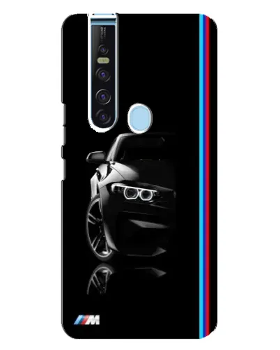 Чехол для TECNO Camon 15 Pro с картинкой «Силуэт BMW в темноте»