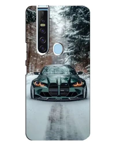 Чехол для TECNO Camon 15 Pro с картинкой «BMW в зимнем лесу»