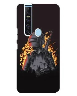 Чехол для TECNO Camon 15 Pro с картинкой «PUBG — огненный силуэт»
