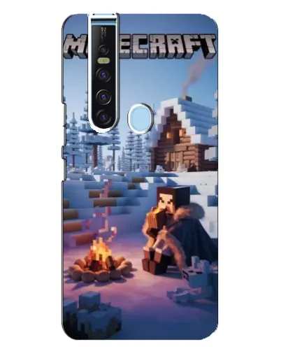 Чохол для TECNO Camon 15 Pro з картинкою «Зимовий Minecraft»
