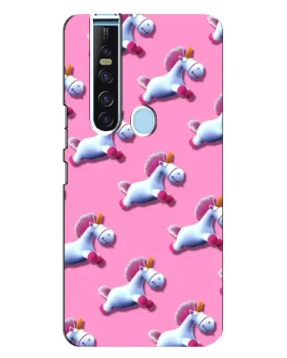 Чехол для TECNO Camon 15 Pro с картинкой «Единороги на розовом»