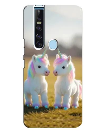 Чехол для TECNO Camon 15 Pro с картинкой «Пара единорогов»