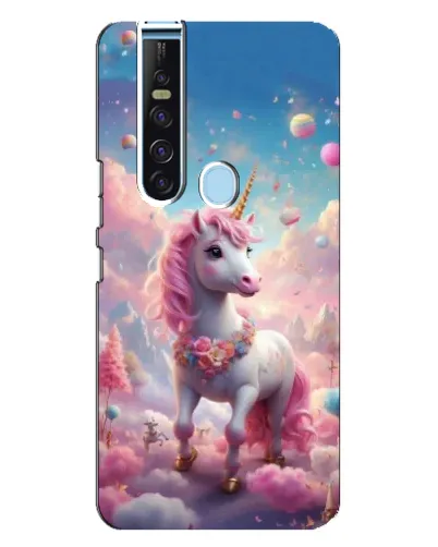 Чехол для TECNO Camon 15 Pro с картинкой «Единорог среди облаков»