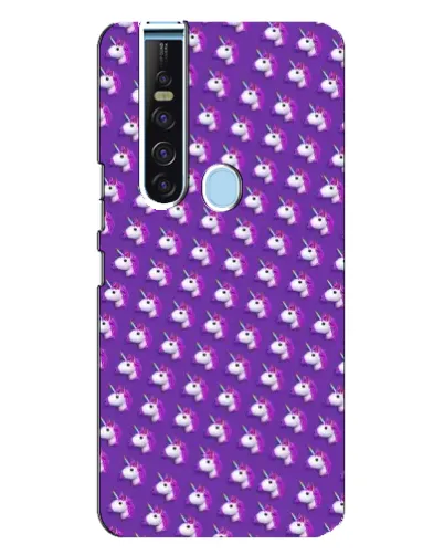 Чехол для TECNO Camon 15 Pro с картинкой «Единороги на фиолетовом»
