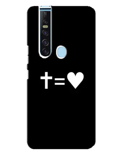 Чехол для TECNO Camon 15 Pro с картинкой «Крест и Сердце»