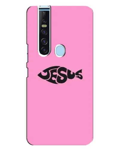 Чехол для TECNO Camon 15 Pro с картинкой «Розовый символ  Jesus»