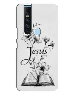Чехол для TECNO Camon 15 Pro с картинкой «Цветы и Библия»