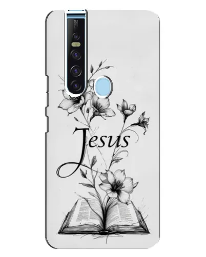 Чехол для TECNO Camon 15 Pro с картинкой «Цветы и Библия»