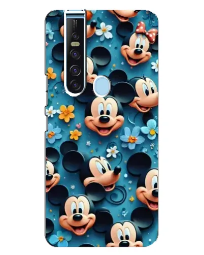 Чехол для TECNO Camon 15 Pro с картинкой «Паттерн Микки и Минни»