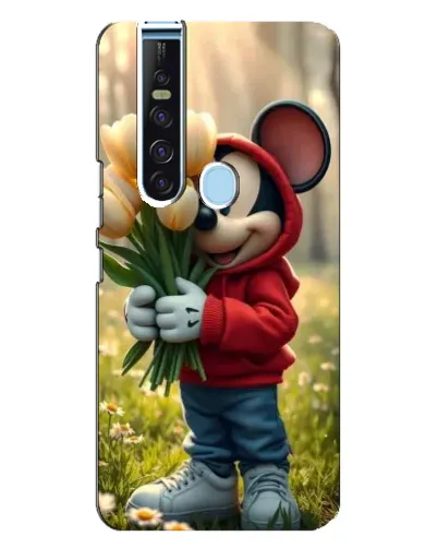 Чехол для TECNO Camon 15 Pro с картинкой «Микки с тюльпанами»