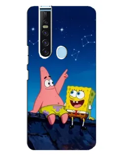 Чехол для TECNO Camon 15 Pro с картинкой «Губка Боб и Патрик ночью»