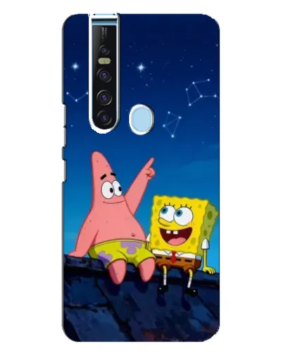 Чехол для TECNO Camon 15 Pro с картинкой «Губка Боб и Патрик ночью»