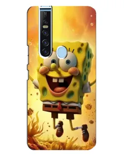 Чехол для TECNO Camon 15 Pro с картинкой «Губка Боб прыгает»