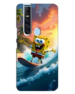 Чехол для TECNO Camon 15 Pro с картинкой «Губка Боб серфингист»
