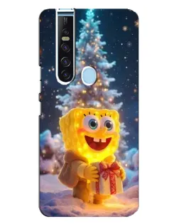 Чехол для TECNO Camon 15 Pro с картинкой «Рождественский Спанч Боб»
