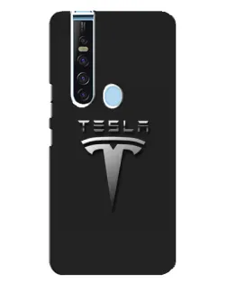 Чехол для TECNO Camon 15 Pro с картинкой «Стальной логотип Tesla»