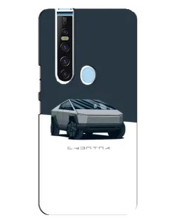 Чехол для TECNO Camon 15 Pro с картинкой «Серебристый Cybertruck Tesla»