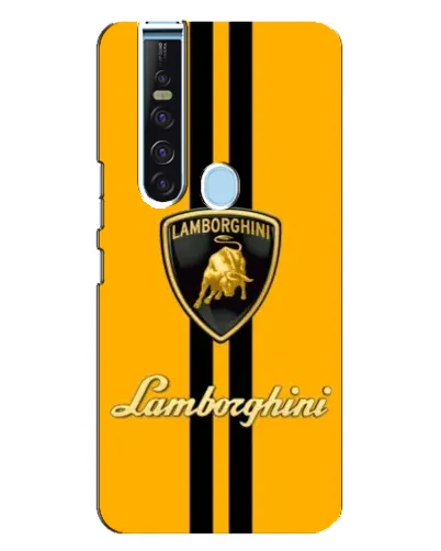 Чехол для TECNO Camon 15 Pro с картинкой «Lamborghini Stripe желтый»