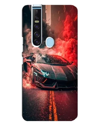 Чехол для TECNO Camon 15 Pro с картинкой «Lamborghini красный дым»