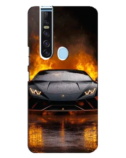Чехол для TECNO Camon 15 Pro с картинкой «Lamborghini в огне»