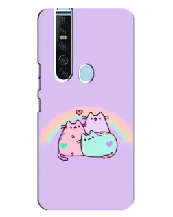 Чехол для TECNO Camon 15 Pro с картинкой «Радужные Пушины»