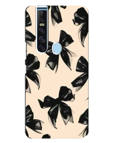Чехол для TECNO Camon 15 Pro с картинкой «Паттерн черные банты»