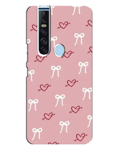 Чехол для TECNO Camon 15 Pro с картинкой «Сердца и банты»
