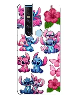 Чехол для TECNO Camon 15 Pro с картинкой «Стикеры Stitch и Angel»