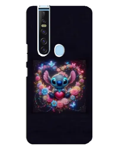 Чохол для TECNO Camon 15 Pro з картинкою «Stitch у квітах»