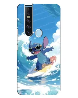 Чехол для TECNO Camon 15 Pro с картинкой «Стич на волне»