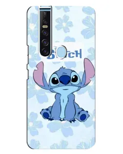 Чехол для TECNO Camon 15 Pro с картинкой «Stitch среди цветов»