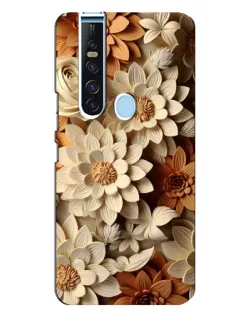 Чехол для TECNO Camon 15 Pro с картинкой «Бежевый флористический декор»
