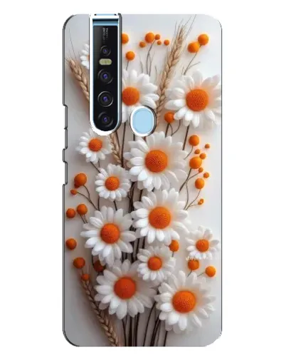 Чехол для TECNO Camon 15 Pro с картинкой «Белые сухоцветы»