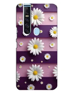 Чехол для TECNO Camon 15 Pro с картинкой «Ромашки на фиолетовом»