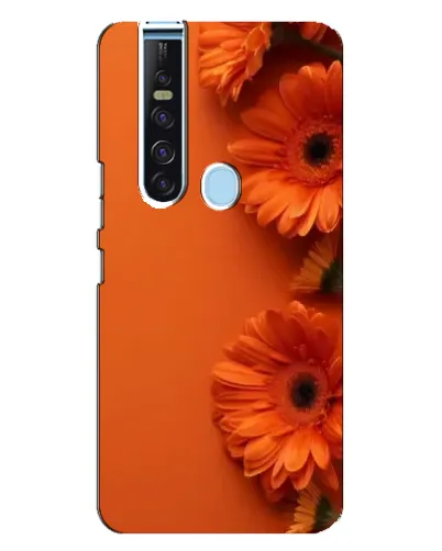 Чехол для TECNO Camon 15 Pro с картинкой «Оранжевые герберы»