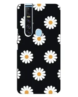 Чехол для TECNO Camon 15 Pro с картинкой «Ромашки на черном»