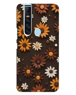 Чехол для TECNO Camon 15 Pro с картинкой «Узор из маленьких подсолнухов»